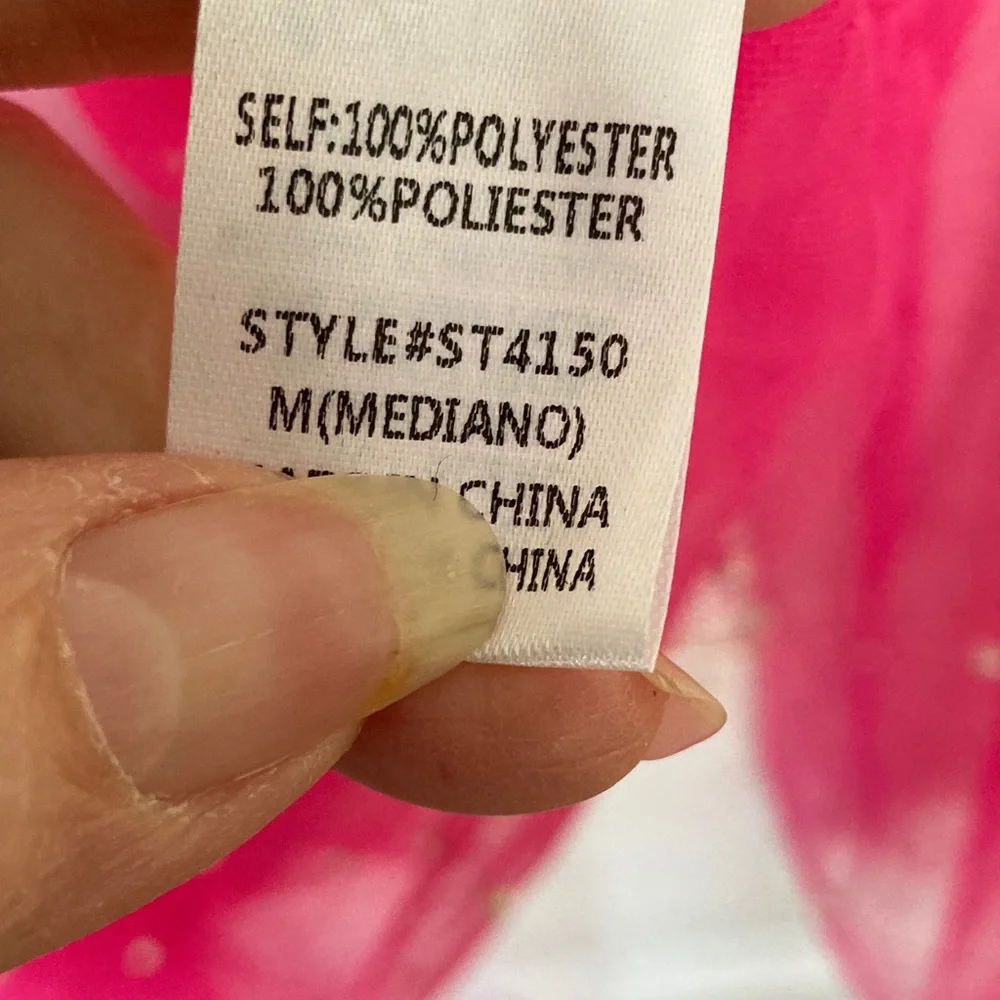 Pink Lily Hot Pink Sheer Cover-Up with Faux Pearls - Picture 5 of 7